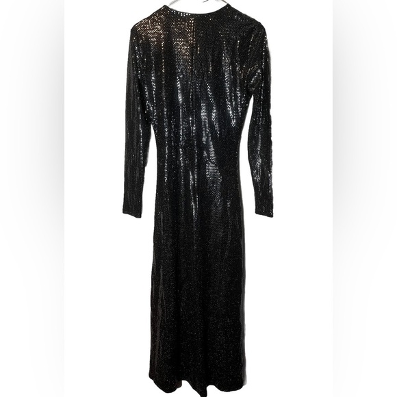 NWT Bardot Mirror Sequin-Embellished Sequins
Column Long Sleeve Silver Dress M - Picture 5 of 7